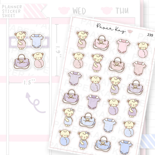 Pregnant Mother and Baby Sticker Sheet