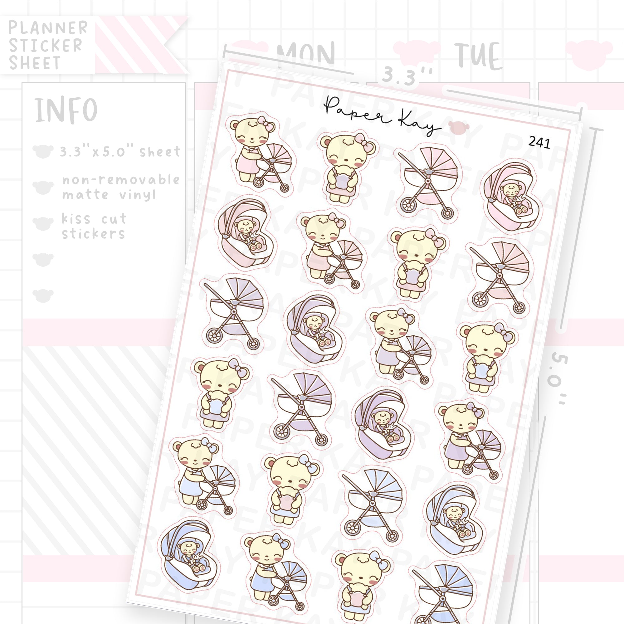 Mother and Baby on a Walk Sticker Sheet