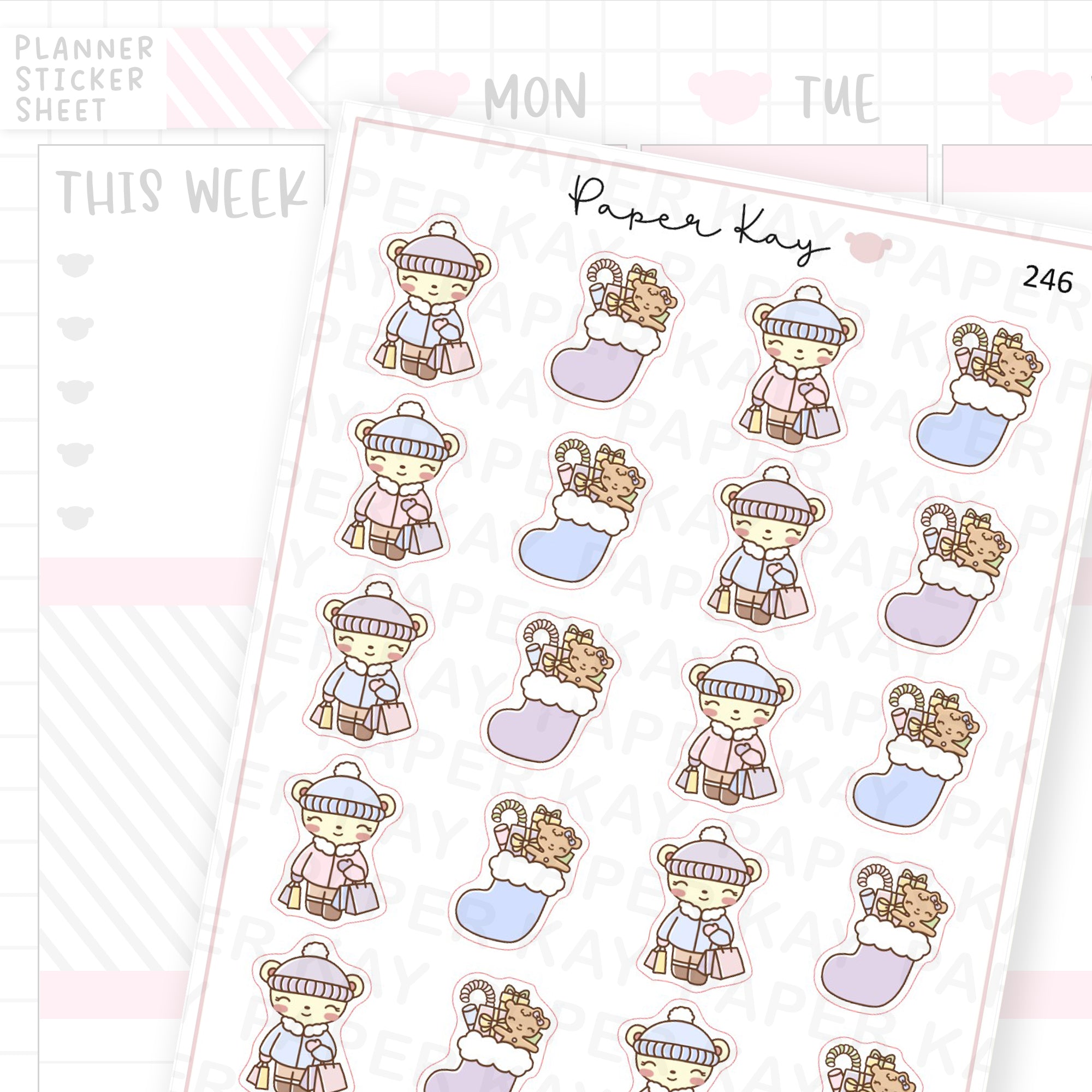 Christmas Shopping Sticker Sheet