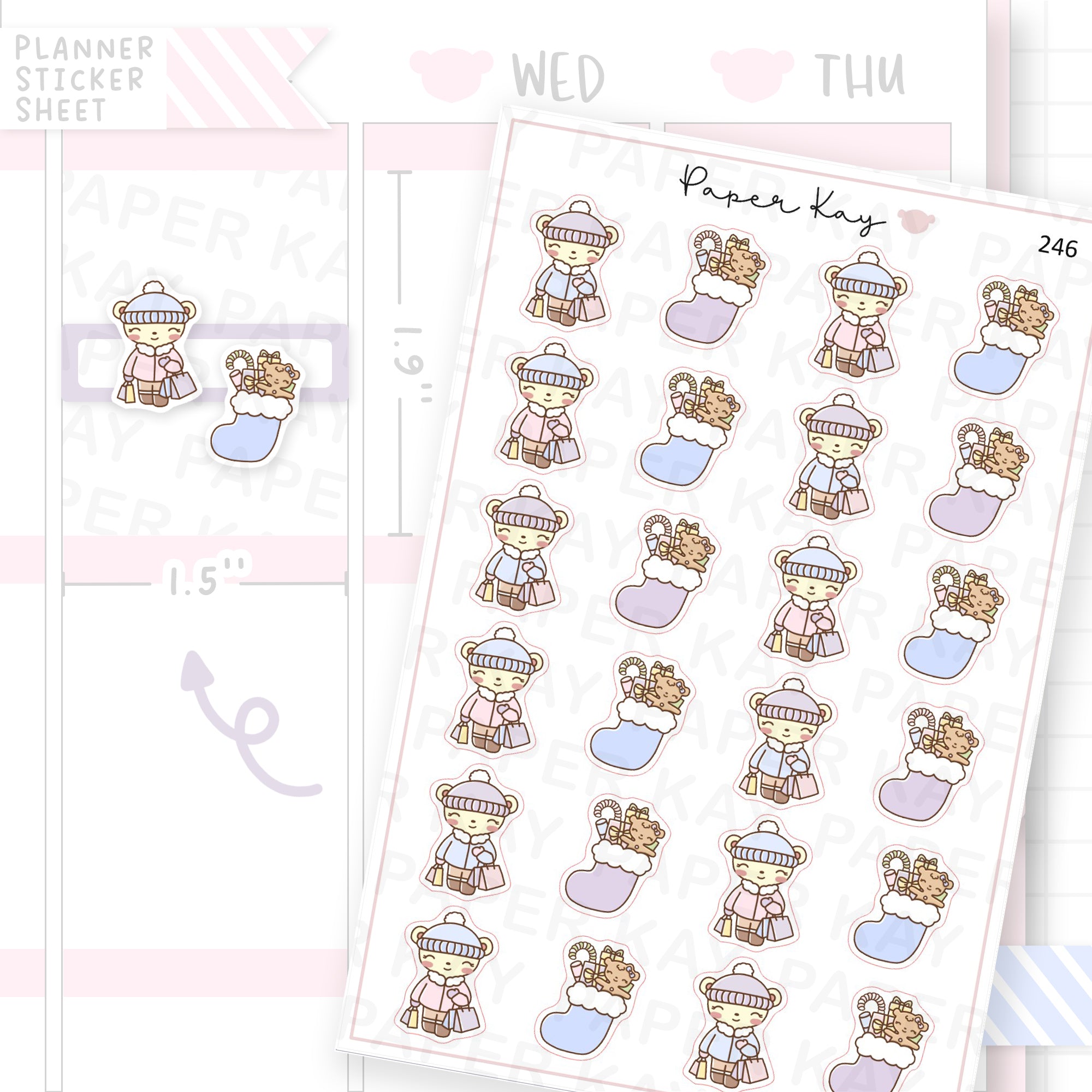 Christmas Shopping Sticker Sheet