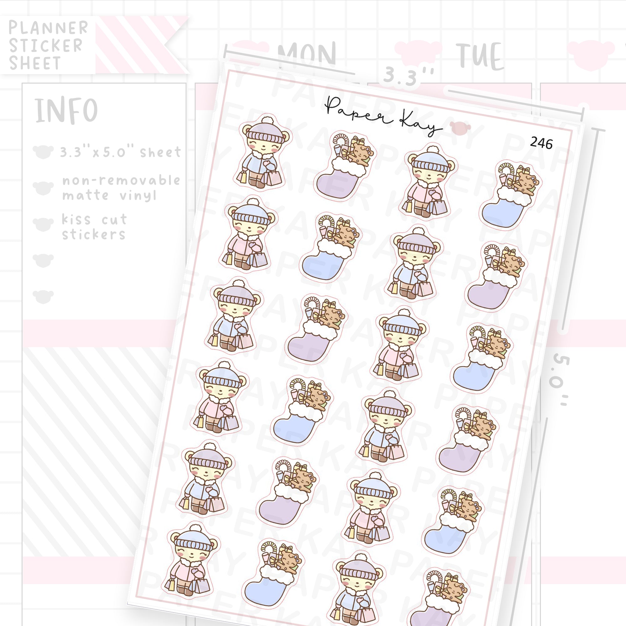 Christmas Shopping Sticker Sheet