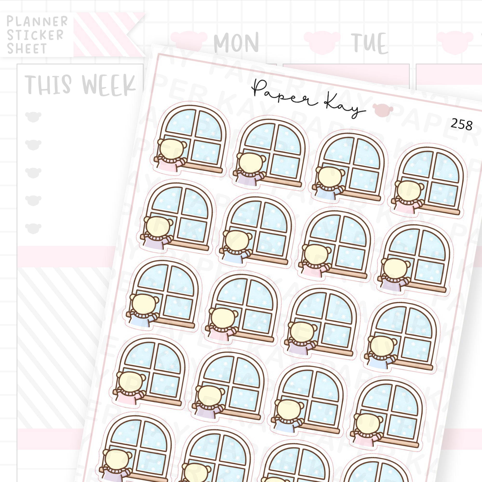 Snowy Window Sticker Sheet