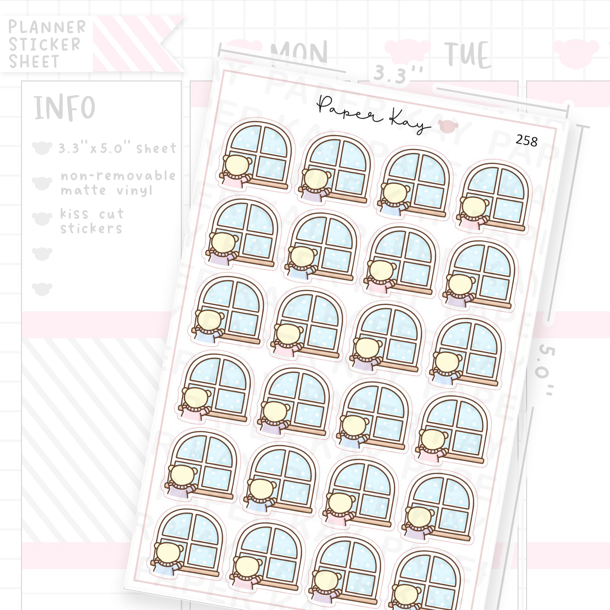 Snowy Window Sticker Sheet