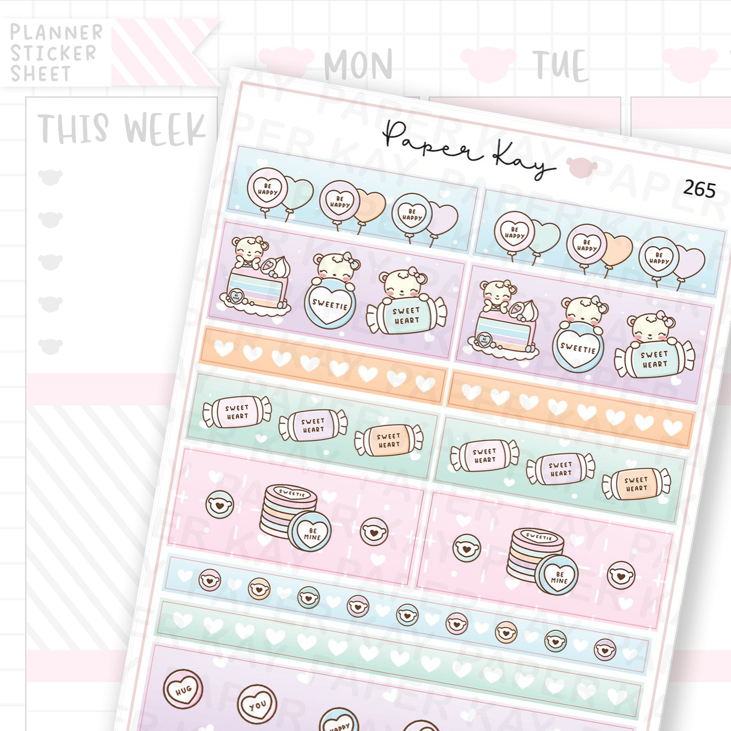 Sweeties Washi Strip Sticker Sheet
