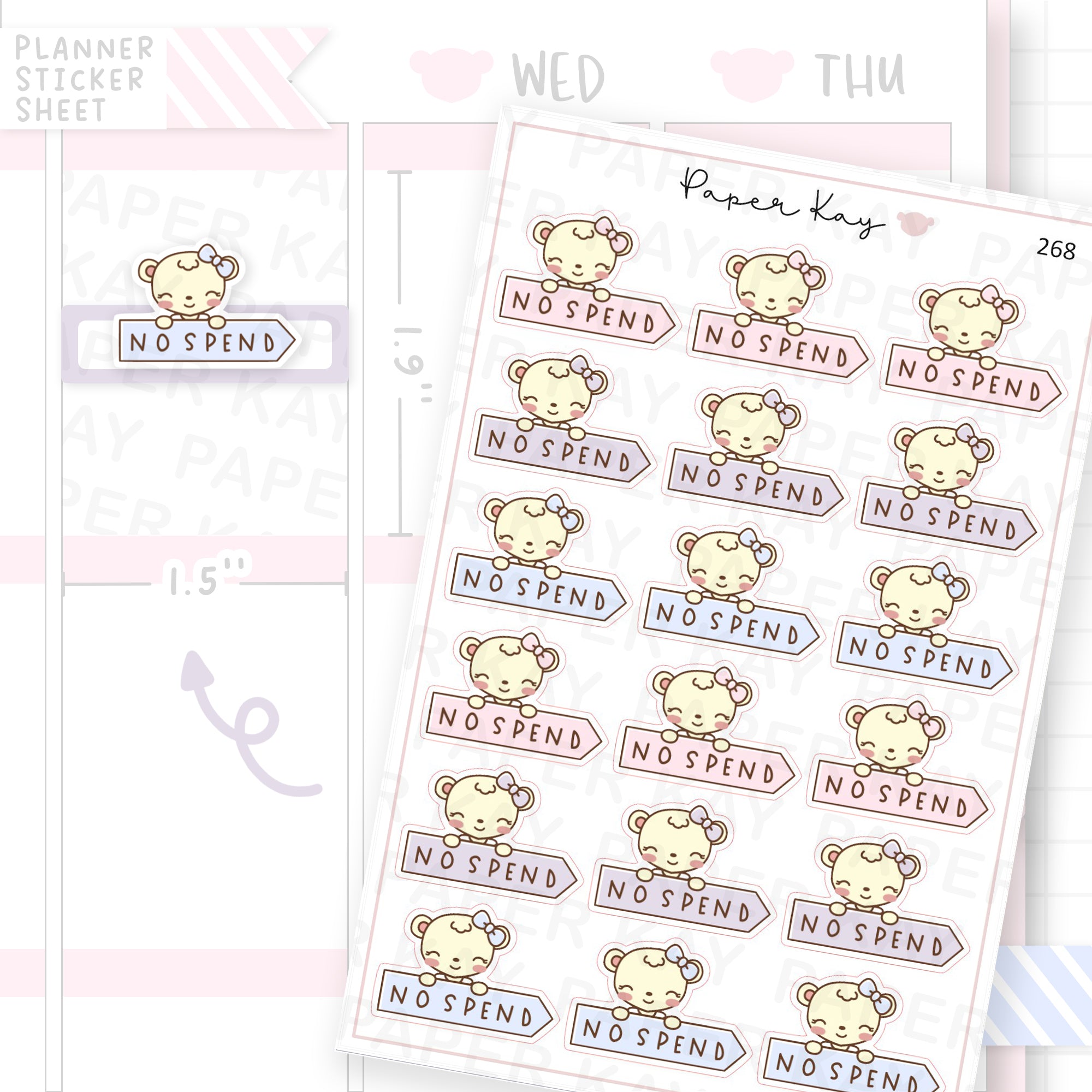 No Spend Sticker Sheet