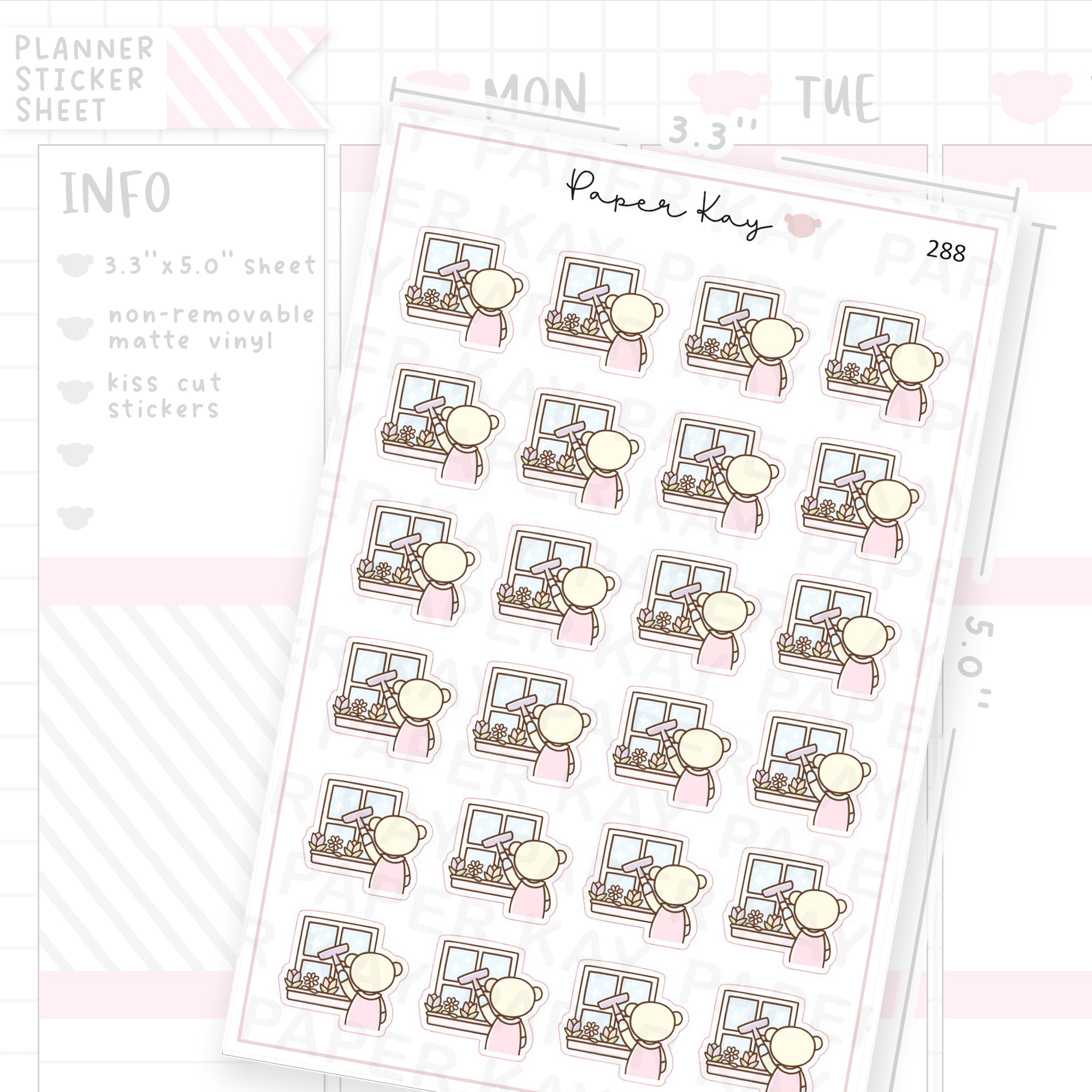 Window Cleaning Sticker Sheet