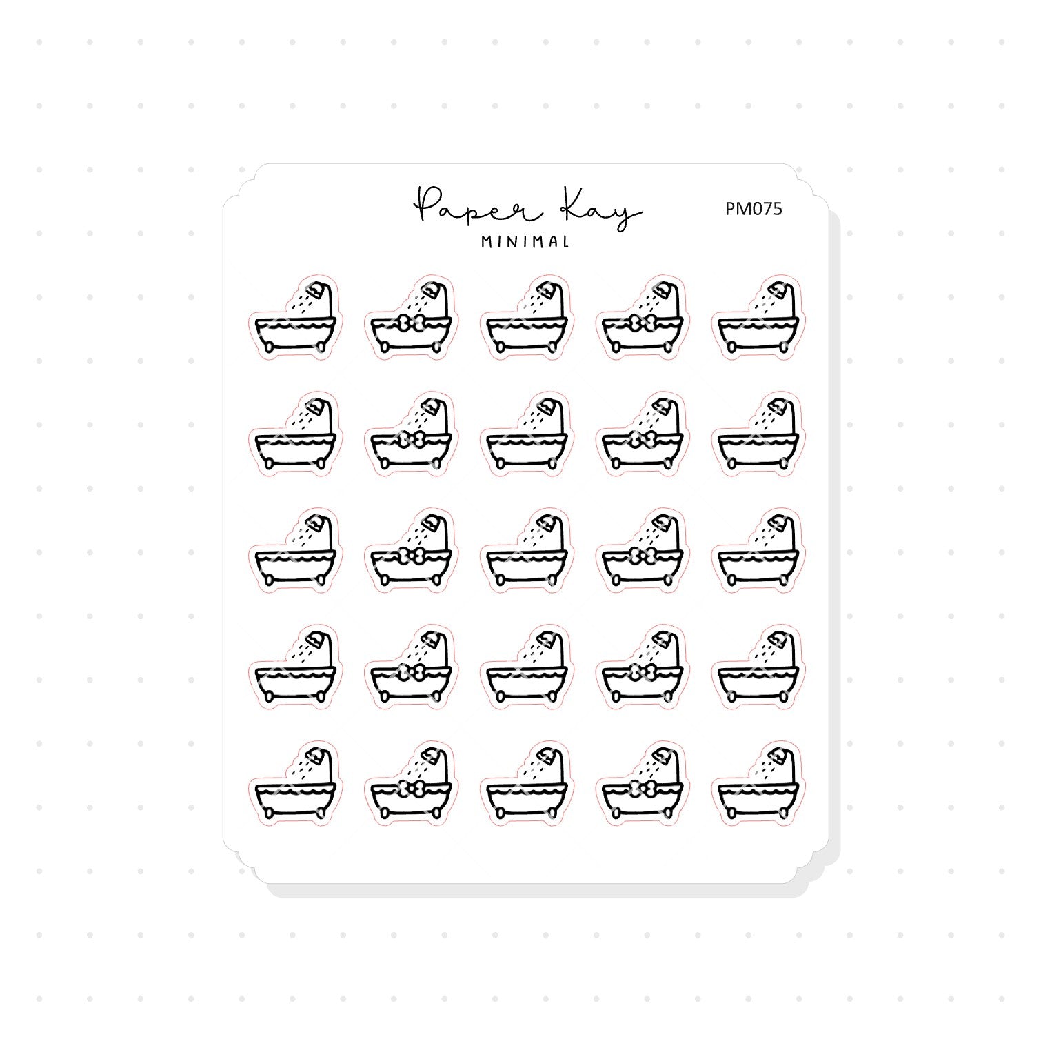 (PM075) Shower - Tiny Minimal Icon Stickers
