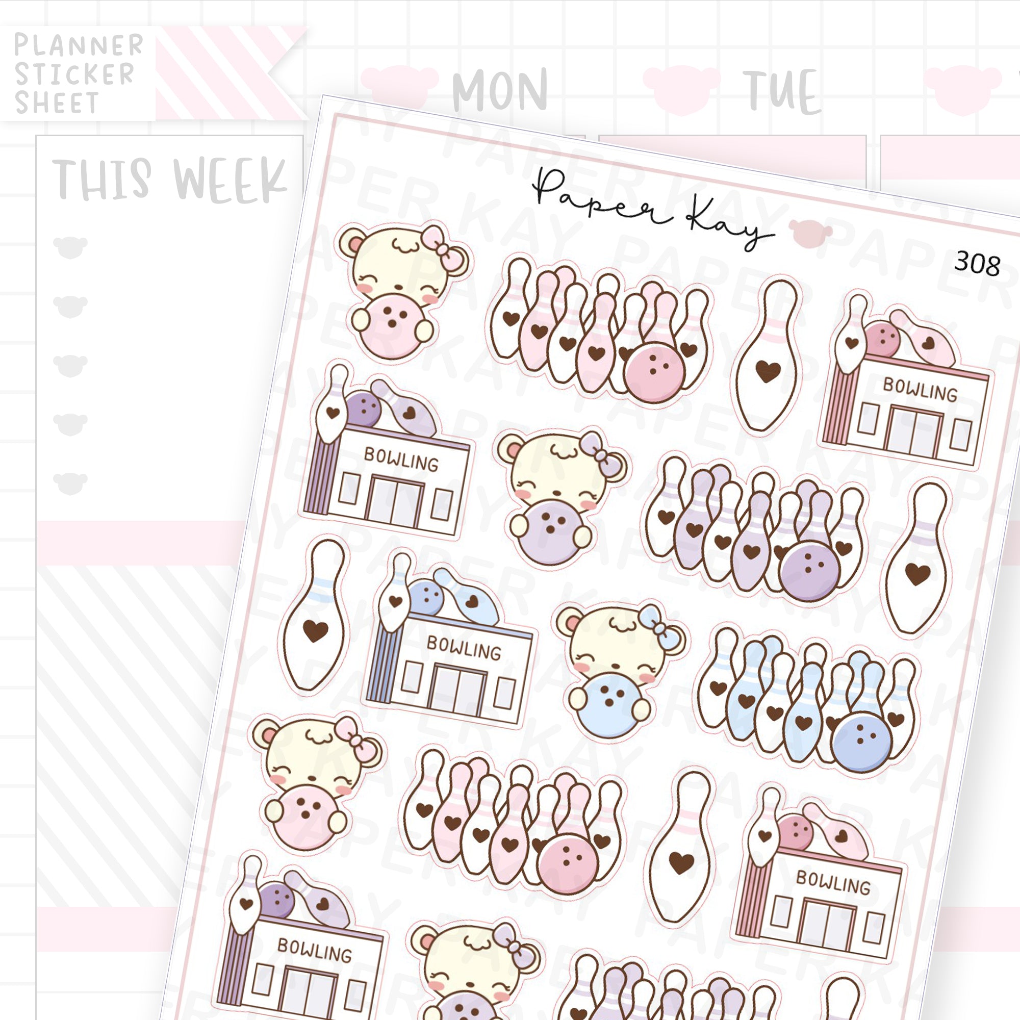 Bowling Sticker Sheet