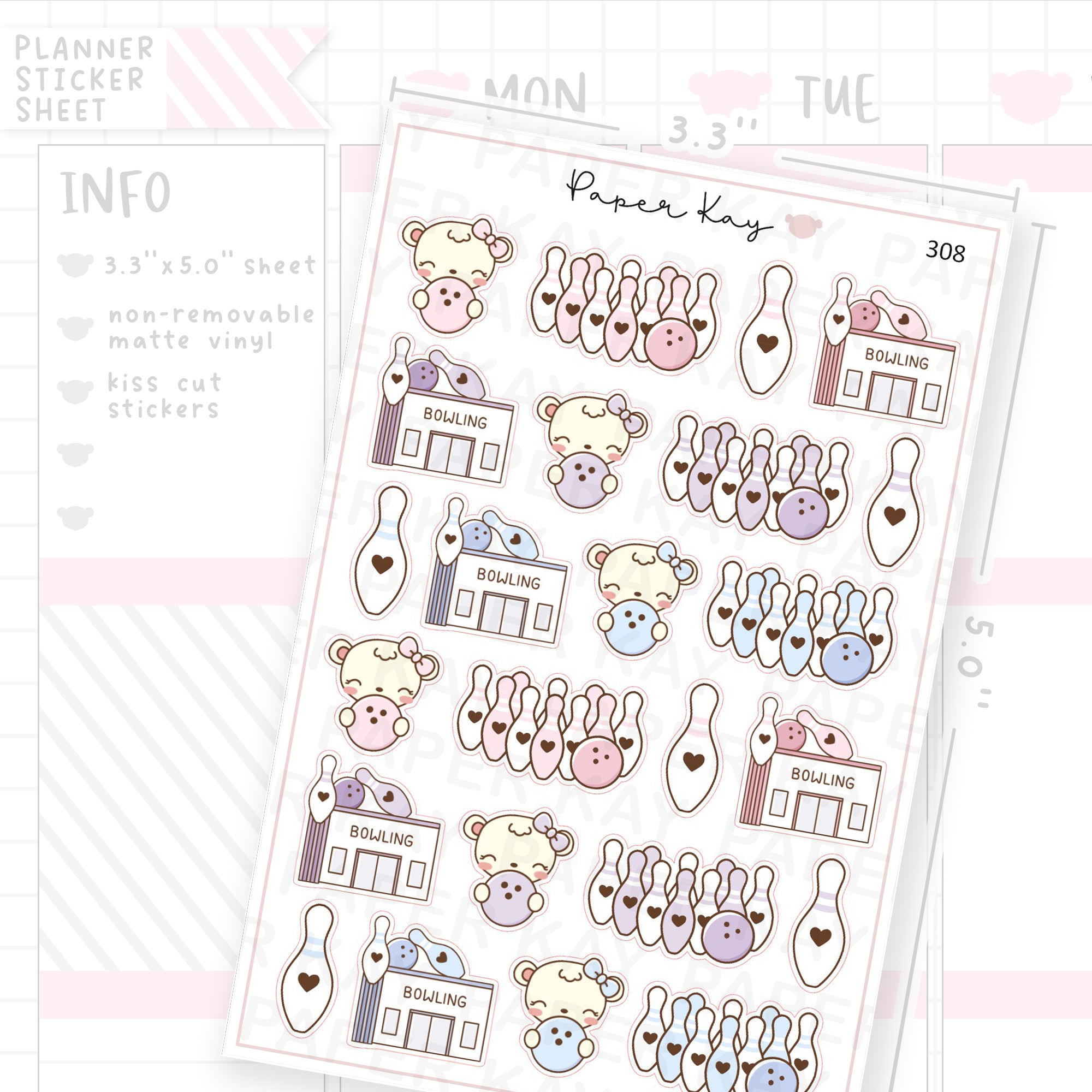 Bowling Sticker Sheet