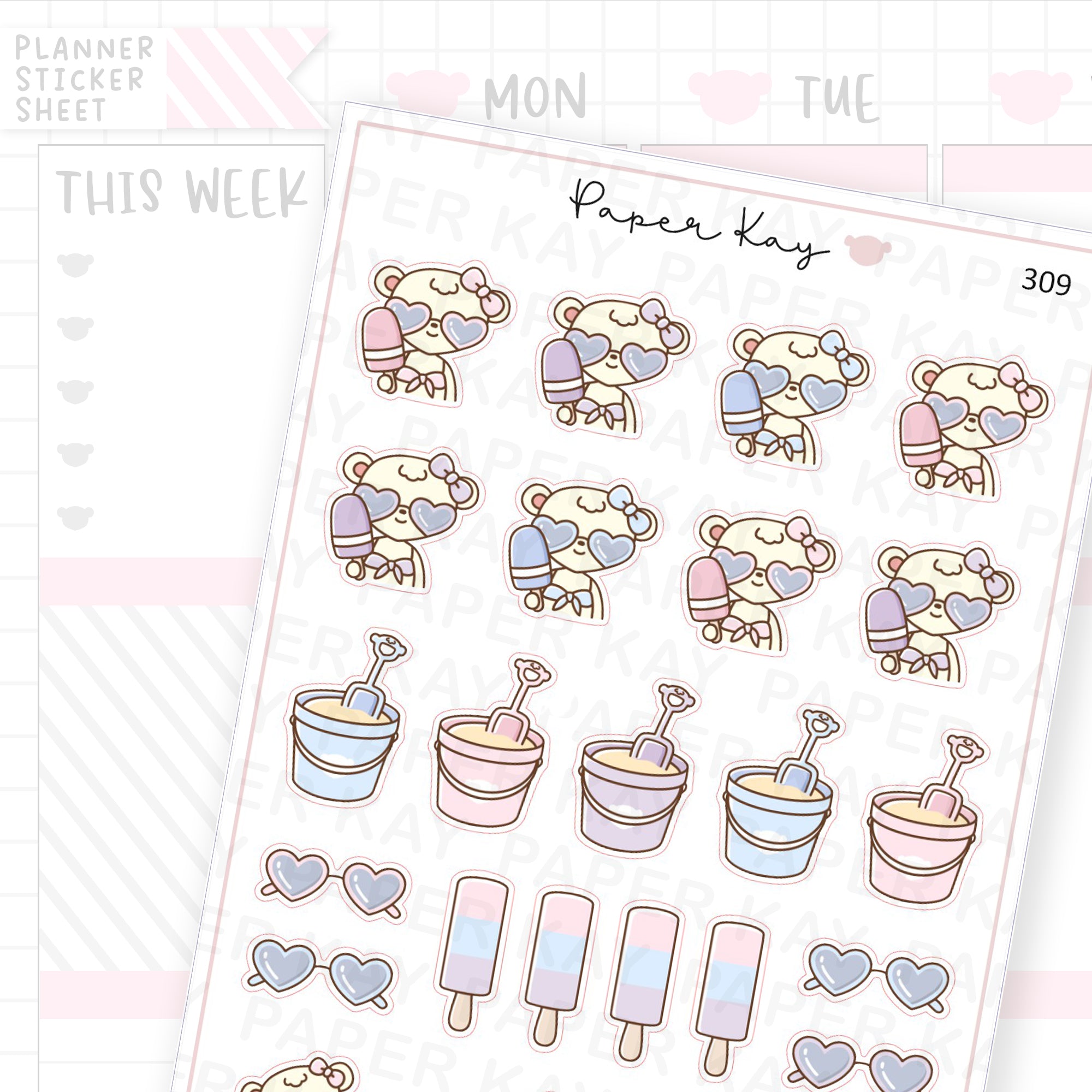 Sand Castle/Beach Sticker Sheet