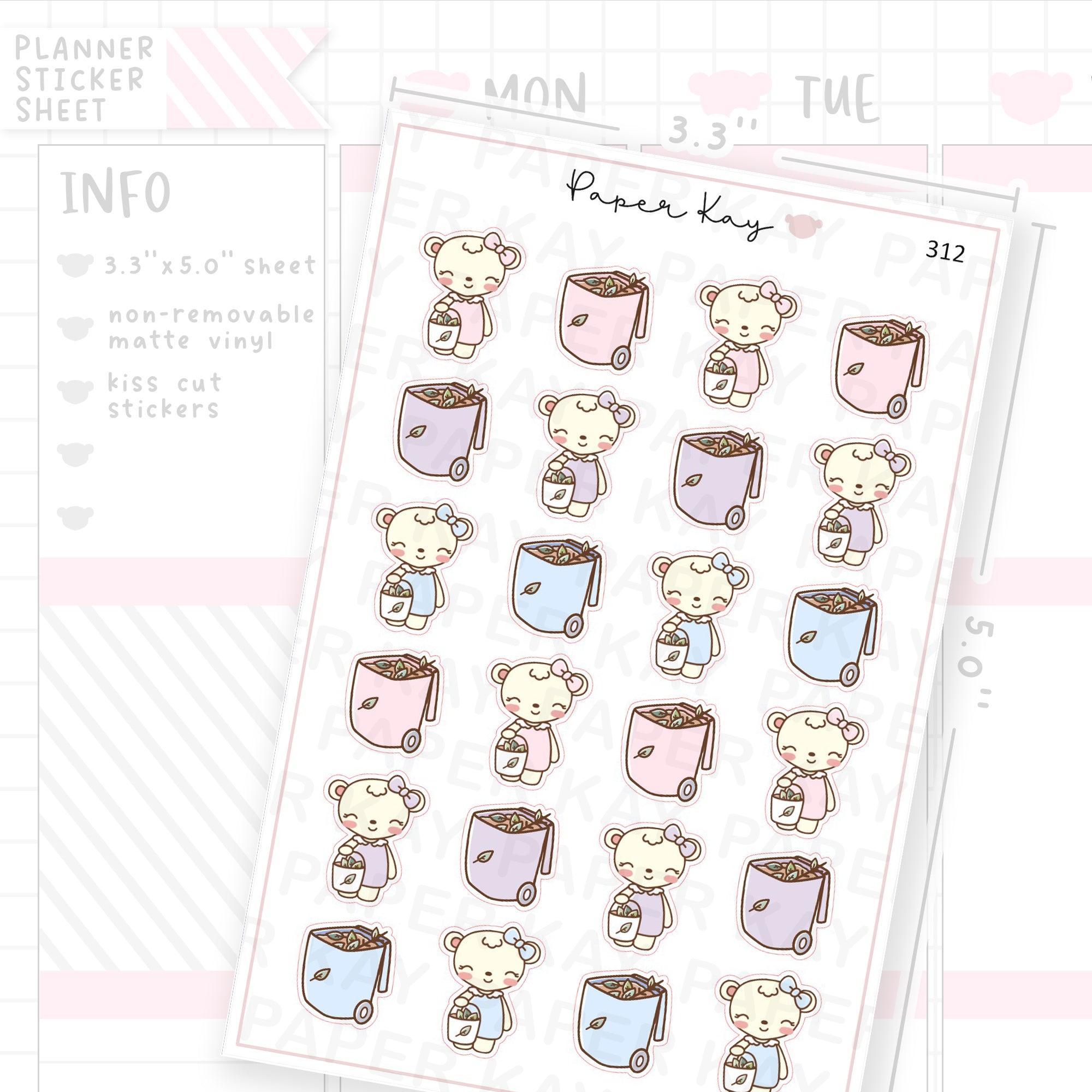 Garden Waste Bin Sticker Sheet