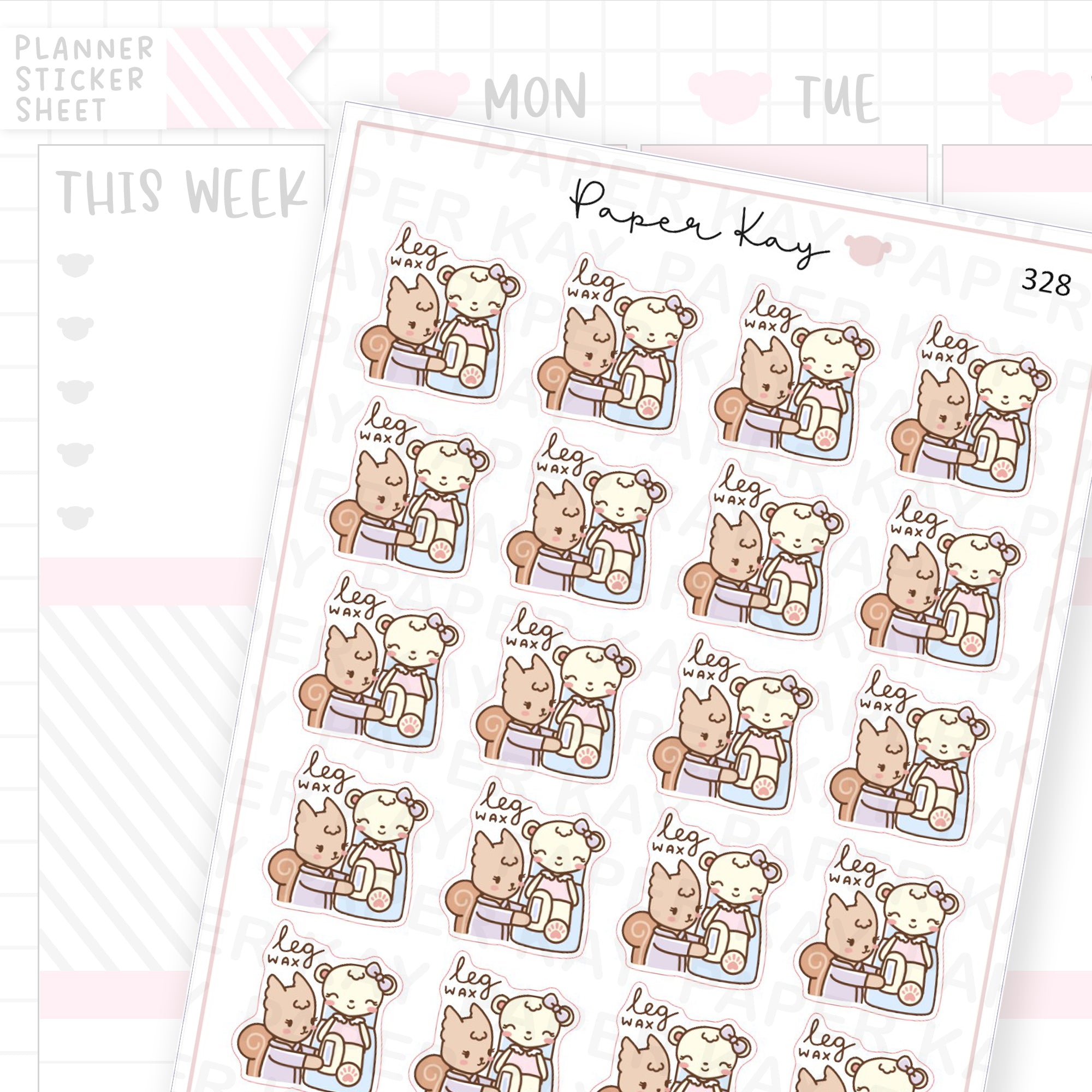 Leg Waxing Sticker Sheet