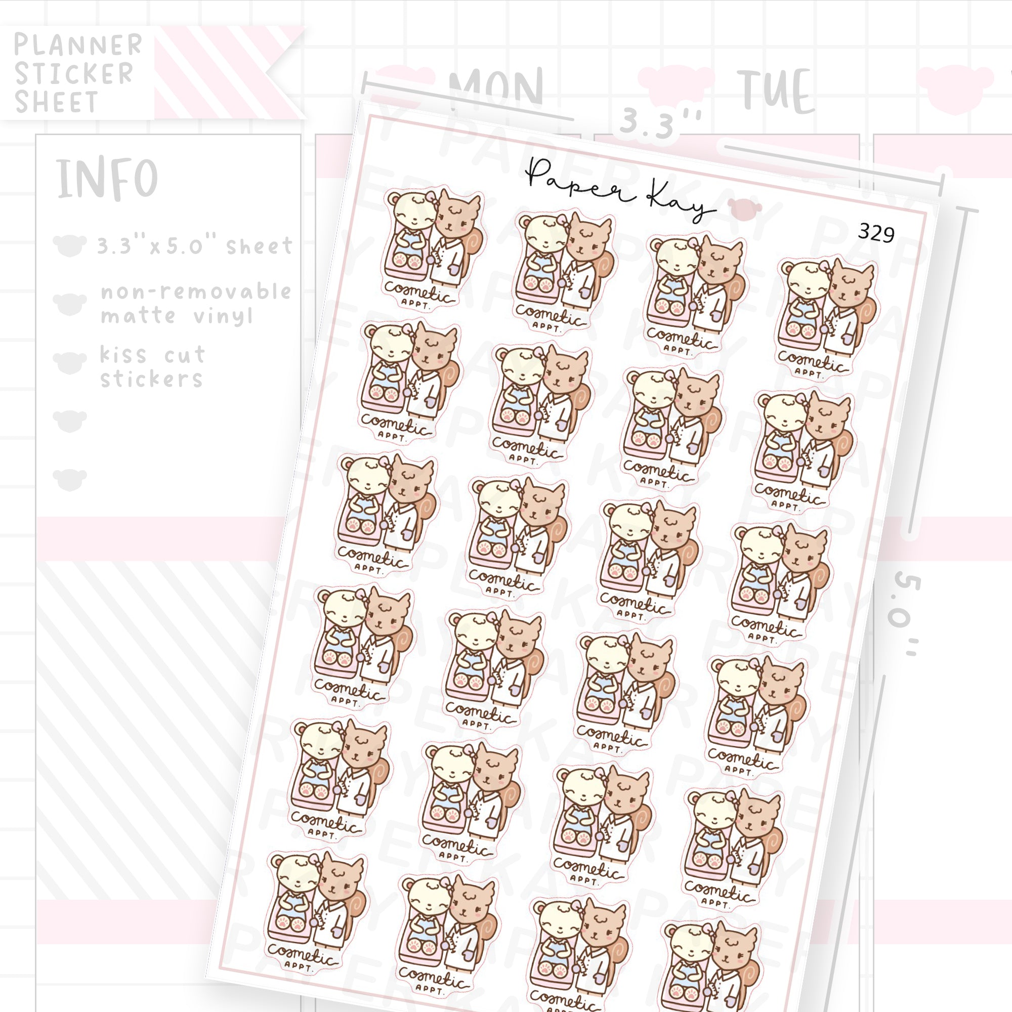 Cosmetic Appointment Sticker Sheet