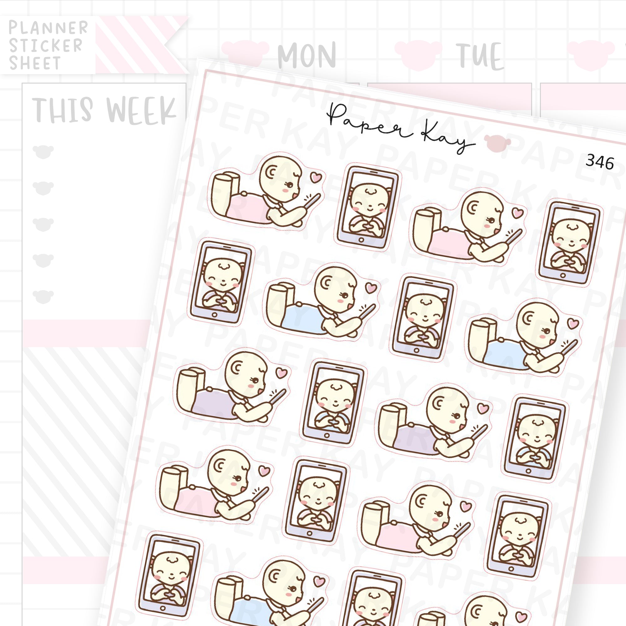 Couple Video Chatting Sticker Sheet