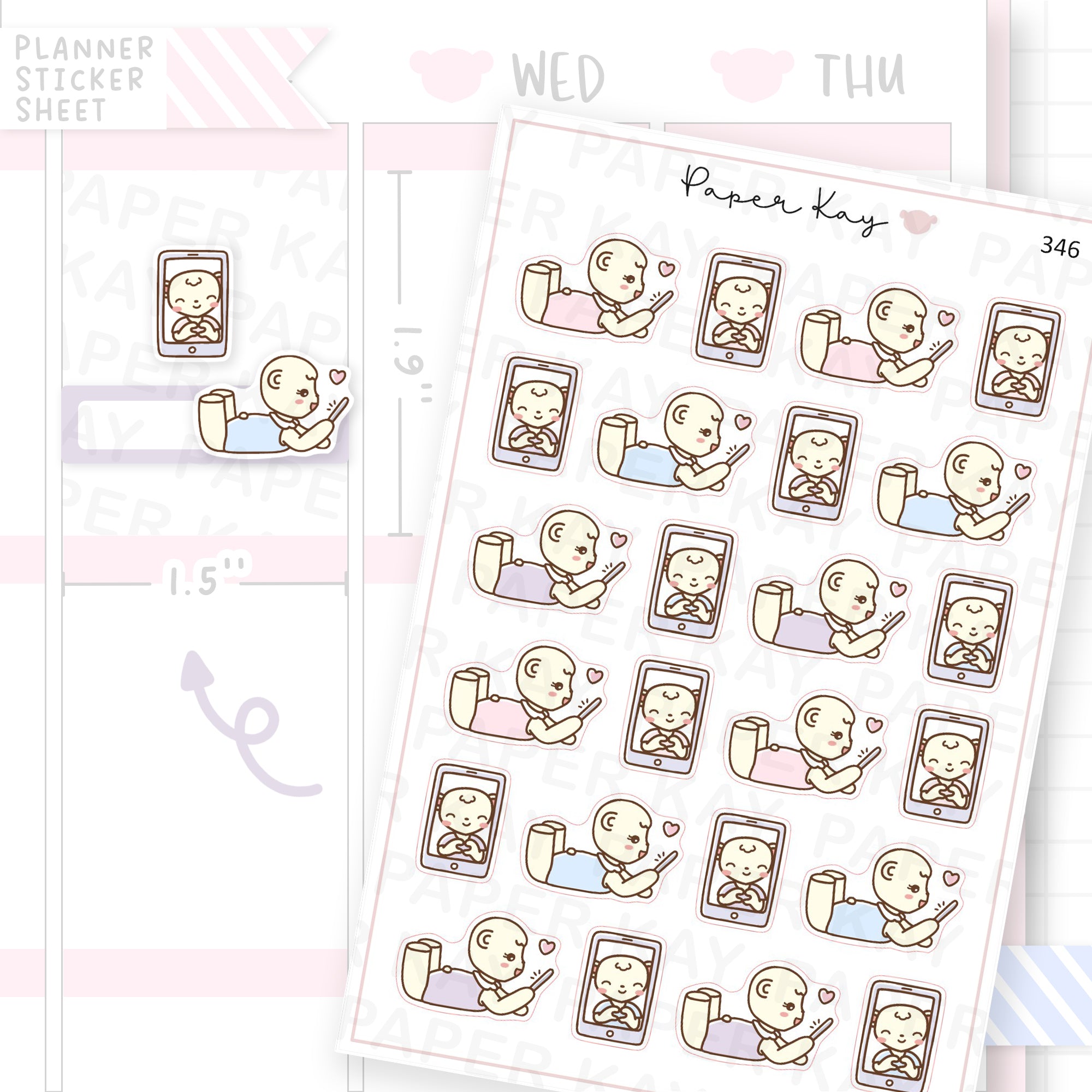Couple Video Chatting Sticker Sheet
