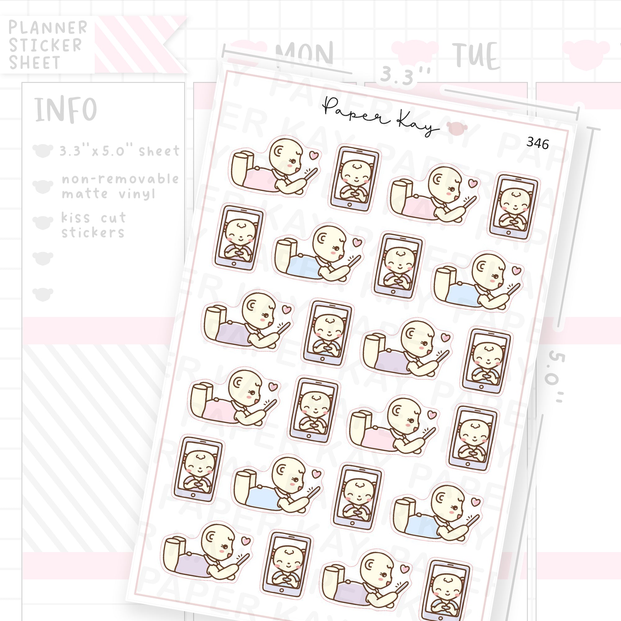 Couple Video Chatting Sticker Sheet