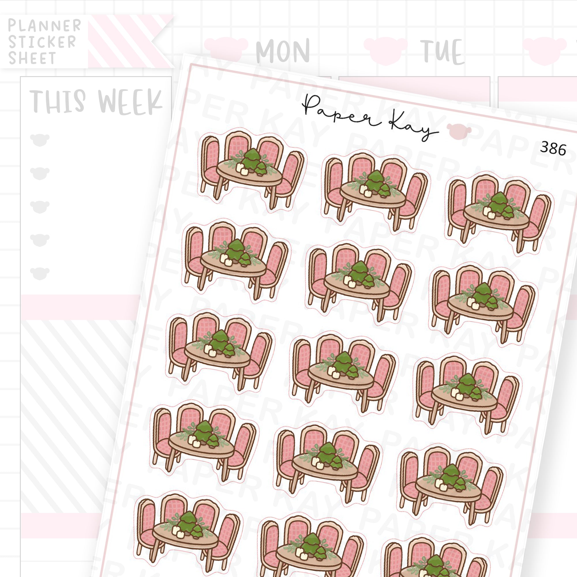 Winter Dining Table Sticker Sheet