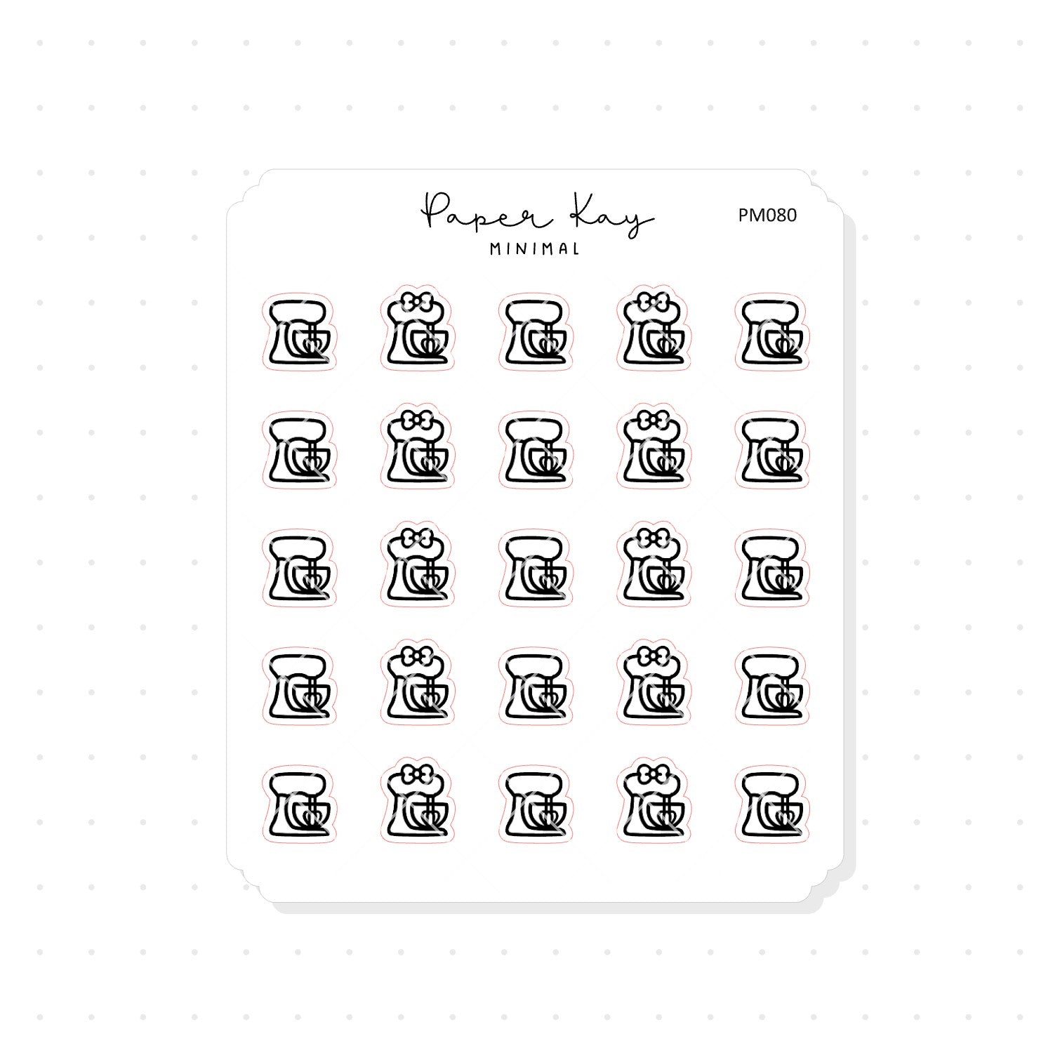 (PM080) Stand Mixer - Tiny Minimal Icon Stickers