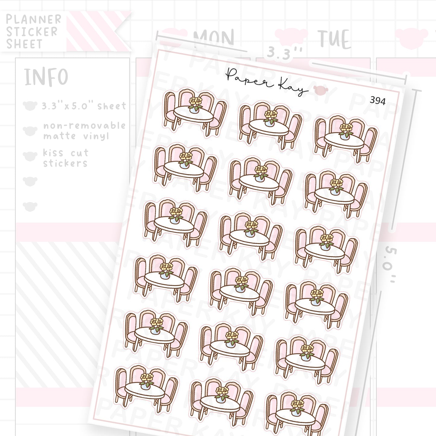 Dining Table Sticker Sheet