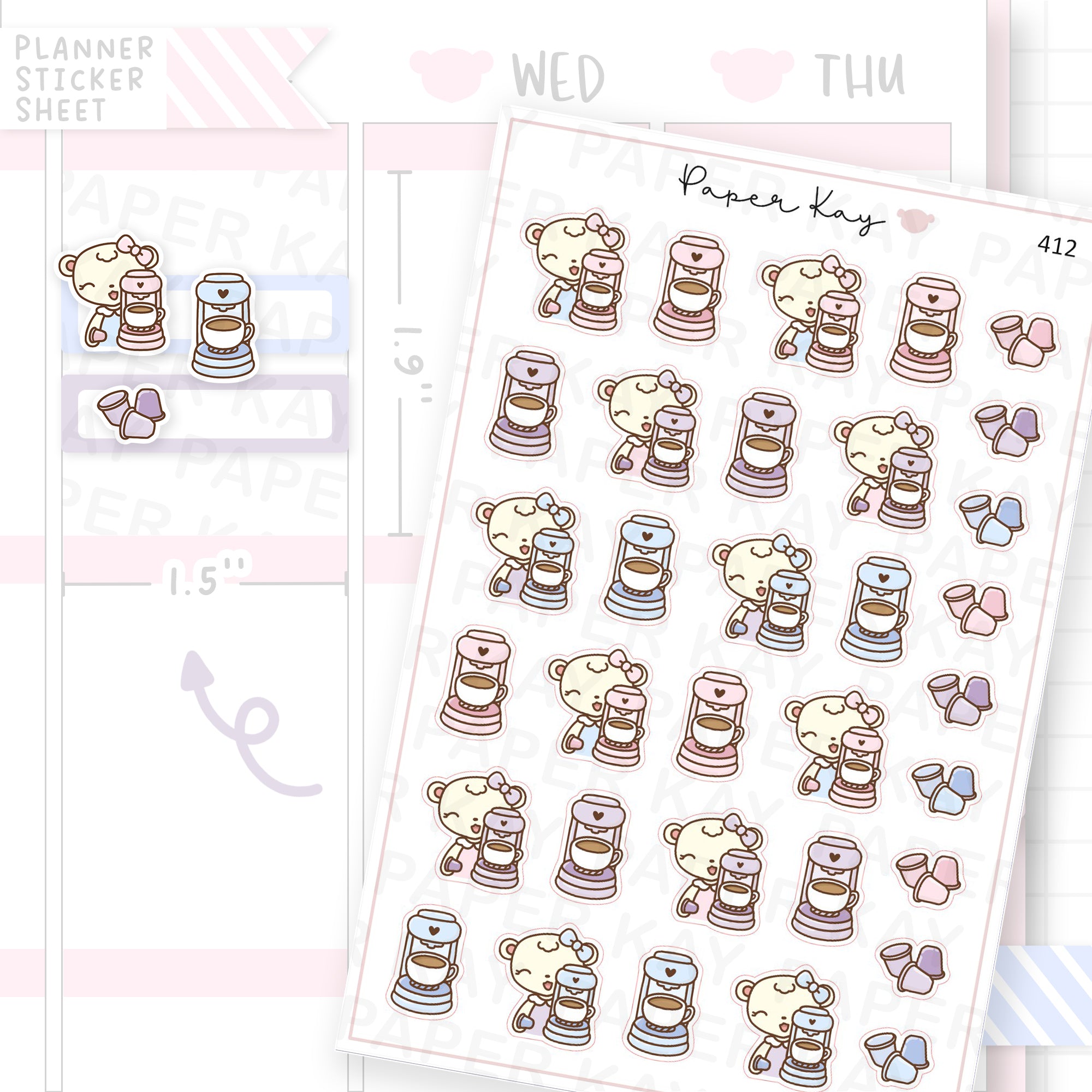 Coffee Machine Sticker Sheet