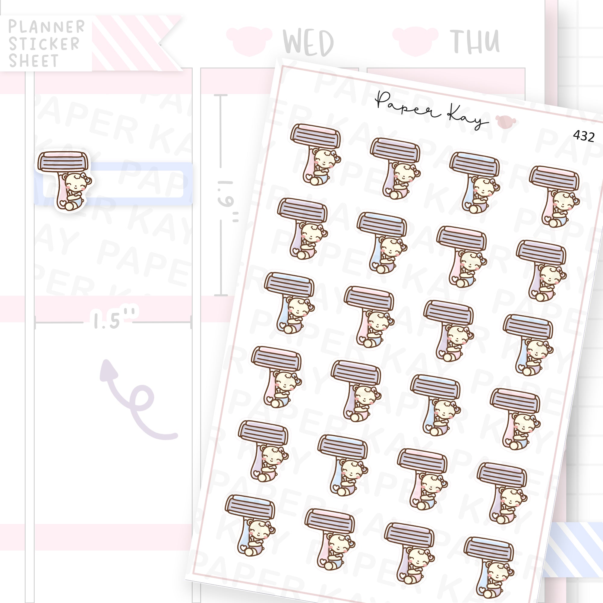 Shaving Razor Sticker Sheet