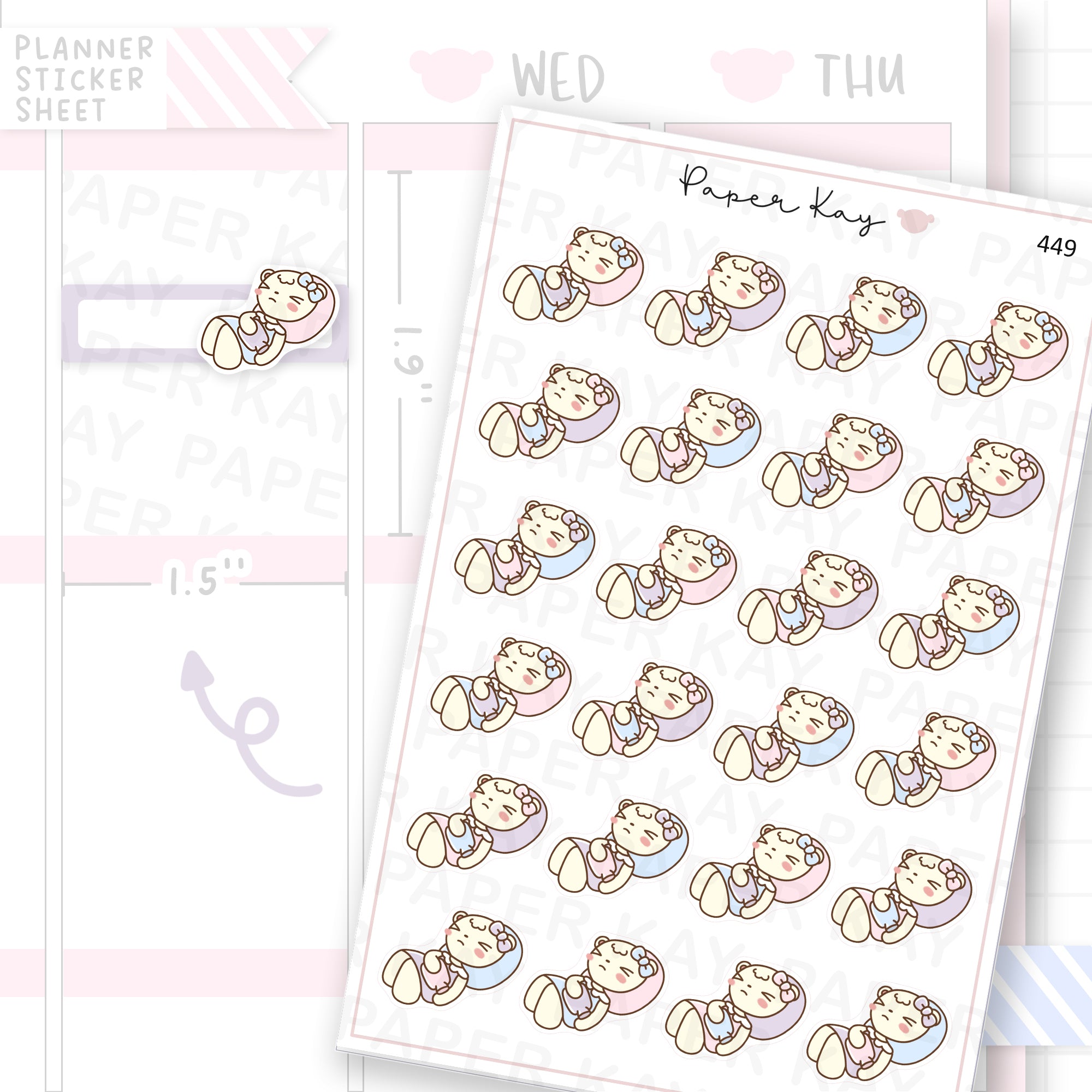 Stomach Ache/Cramps Sticker Sheet