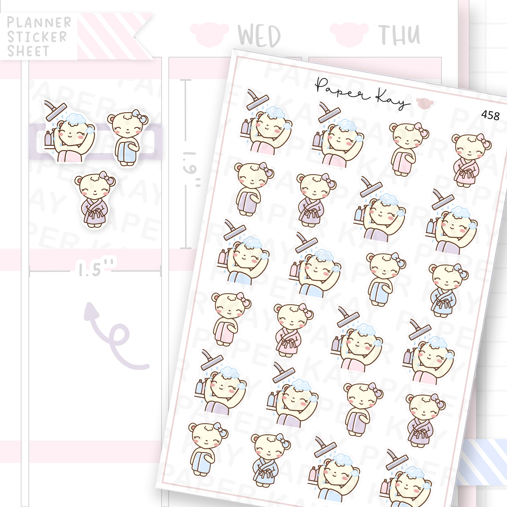 Showering/Washing Hair Sticker Sheet