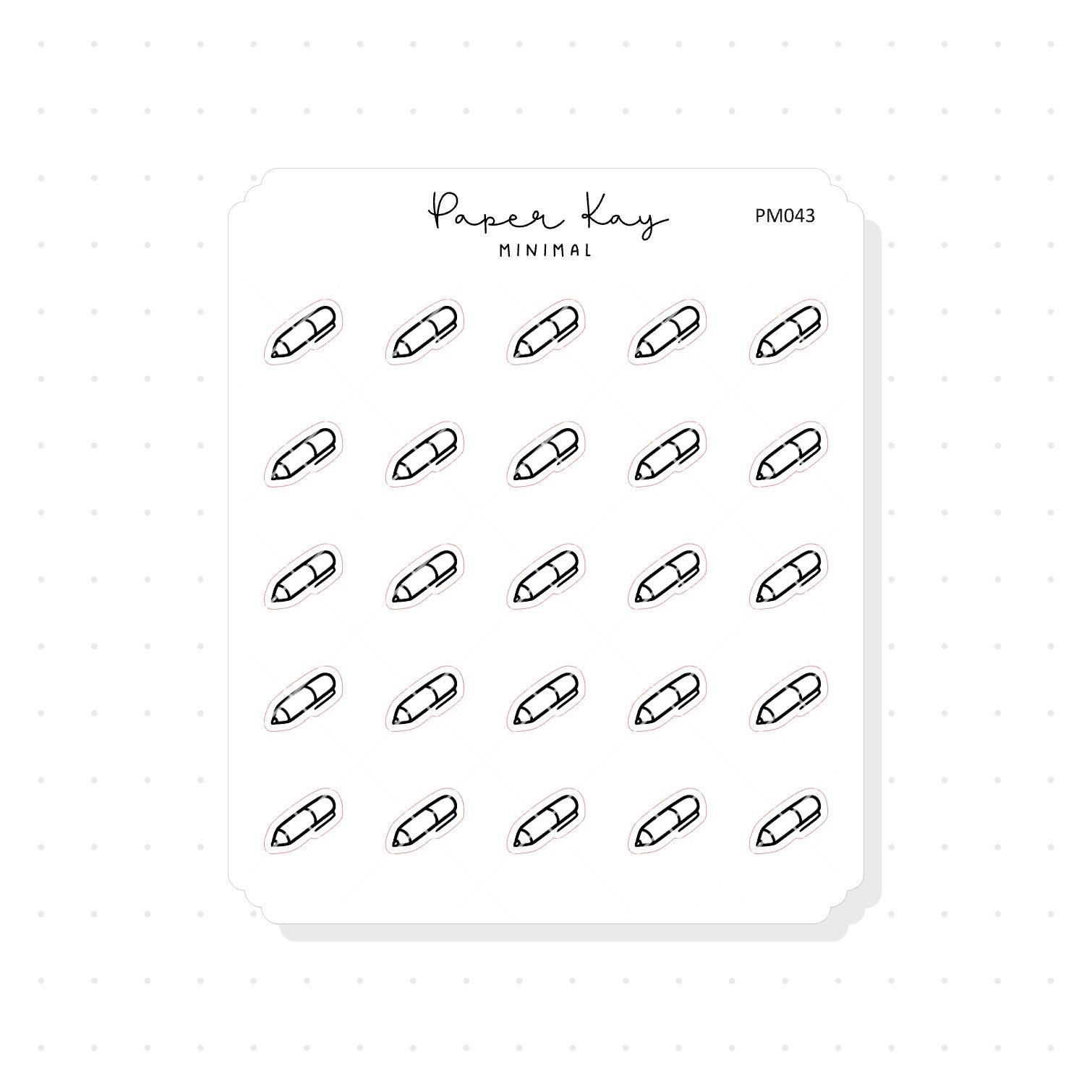 (PM043) Pen / Writing - Tiny Minimal Icon Stickers