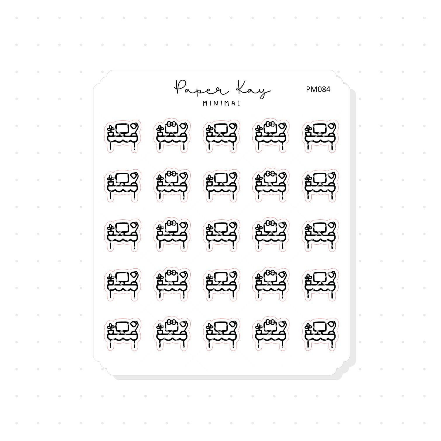 (PM084) Desk - Tiny Minimal Icon Stickers