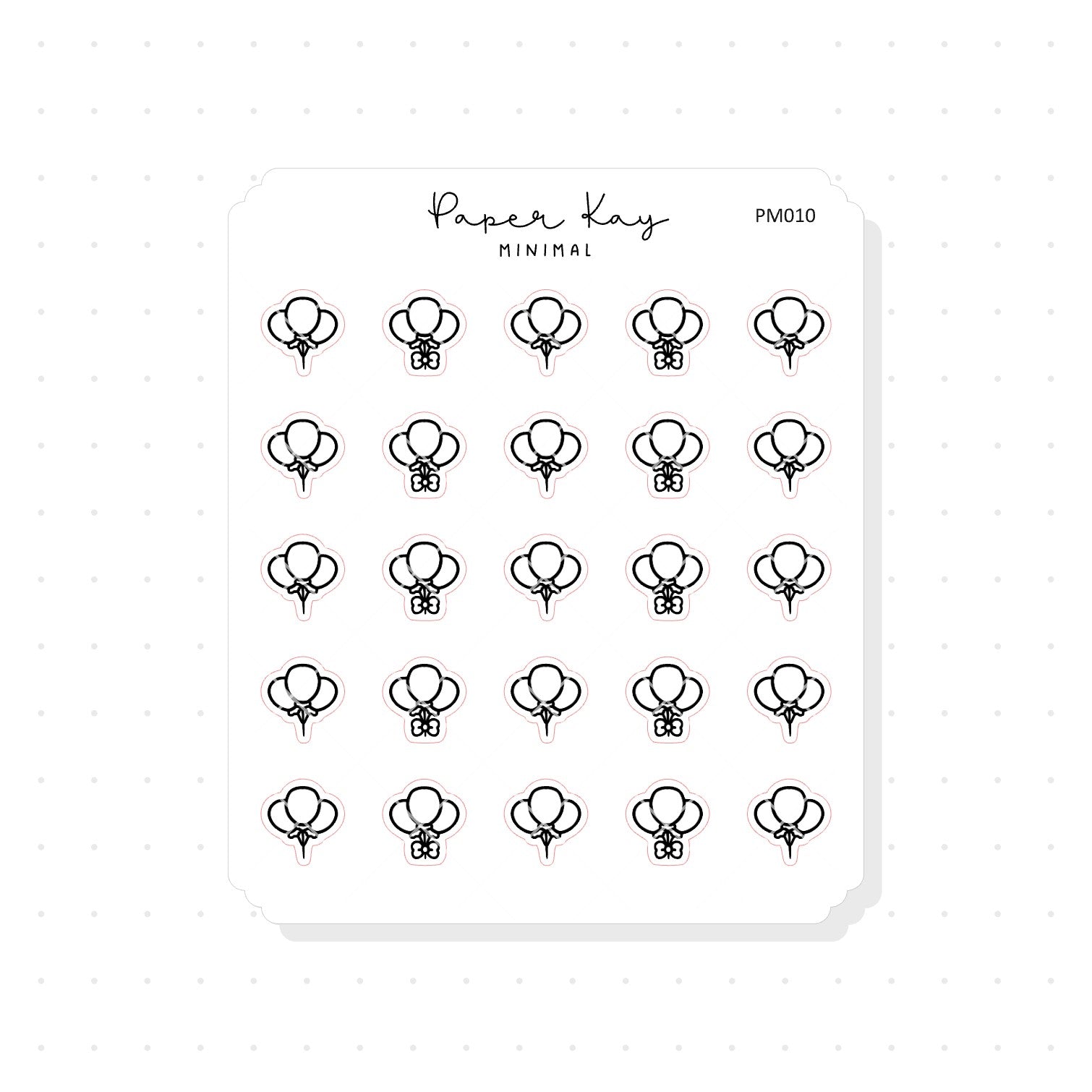 (PM010) Celebration Balloons - Tiny Minimal Icon Stickers
