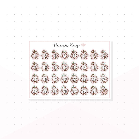Mini Botanical Flower Date Dots - Planner Stickers