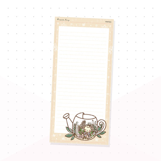 (PKNP025) Botanical Watering Can - Lined - Hobonichi Weeks Note Page - Planner Sticker