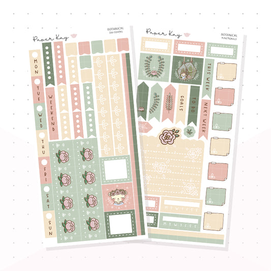Botanical Hobonichi Weeks Kit - Planner Stickers