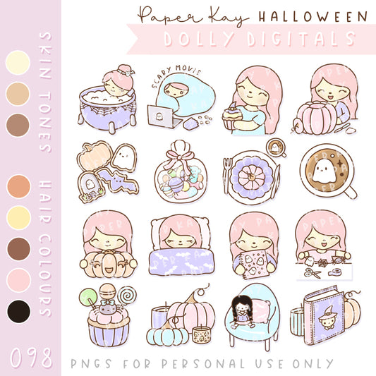 Halloween Dolly Digital PNGs (DD001)