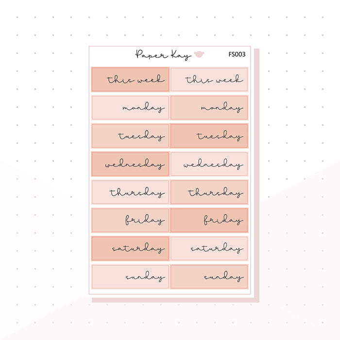 (FS003) Dusky Peach Day Covers - Functional