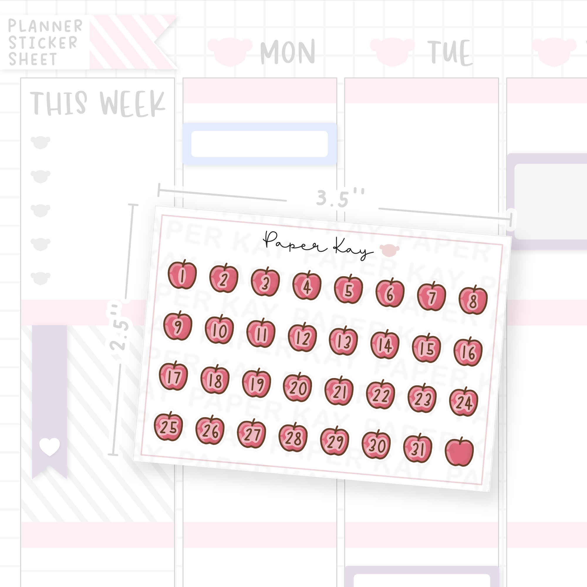 Greener Living Apple Date Dot Stickers