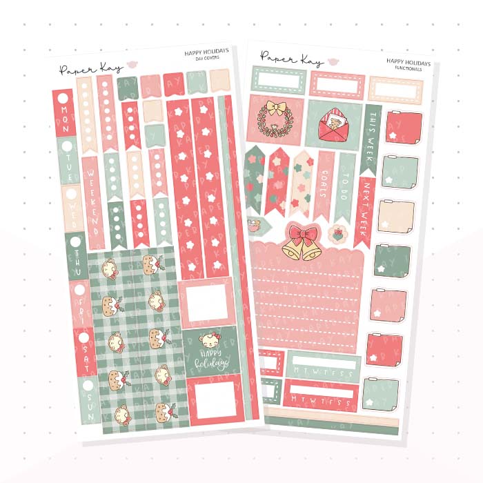 Happy Holidays Hobonichi Weeks Kit - Planner Stickers – Paper Kay