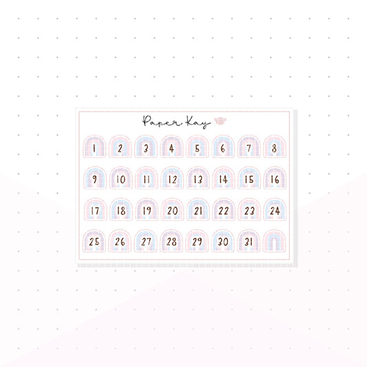 Rainbow Date Dots - Planner Stickers