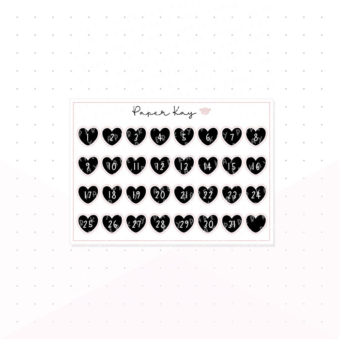 Black Heart Date Dots - Keep Life Simple - Planner Stickers – Paper Kay