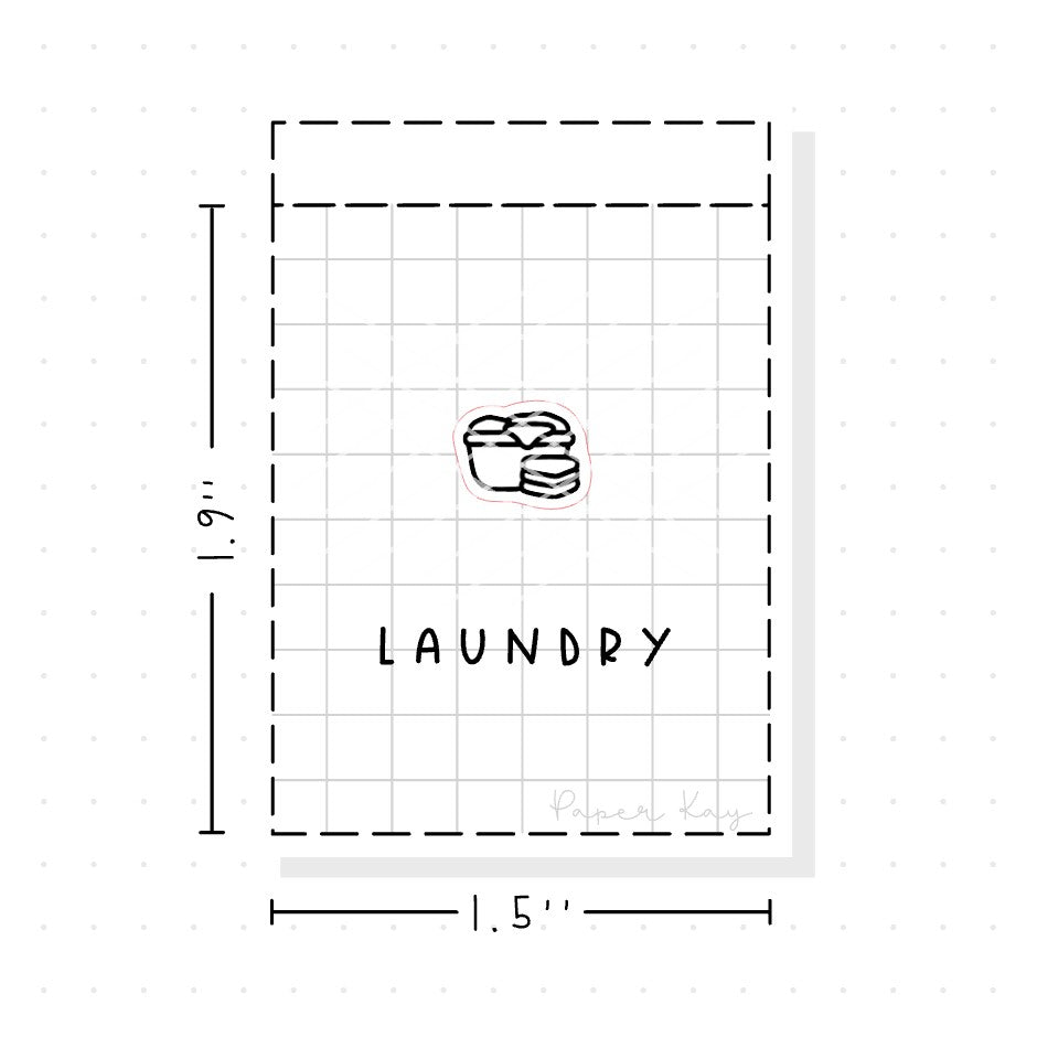 (PM062) Laundry / Washing - Tiny Minimal Icon Stickers