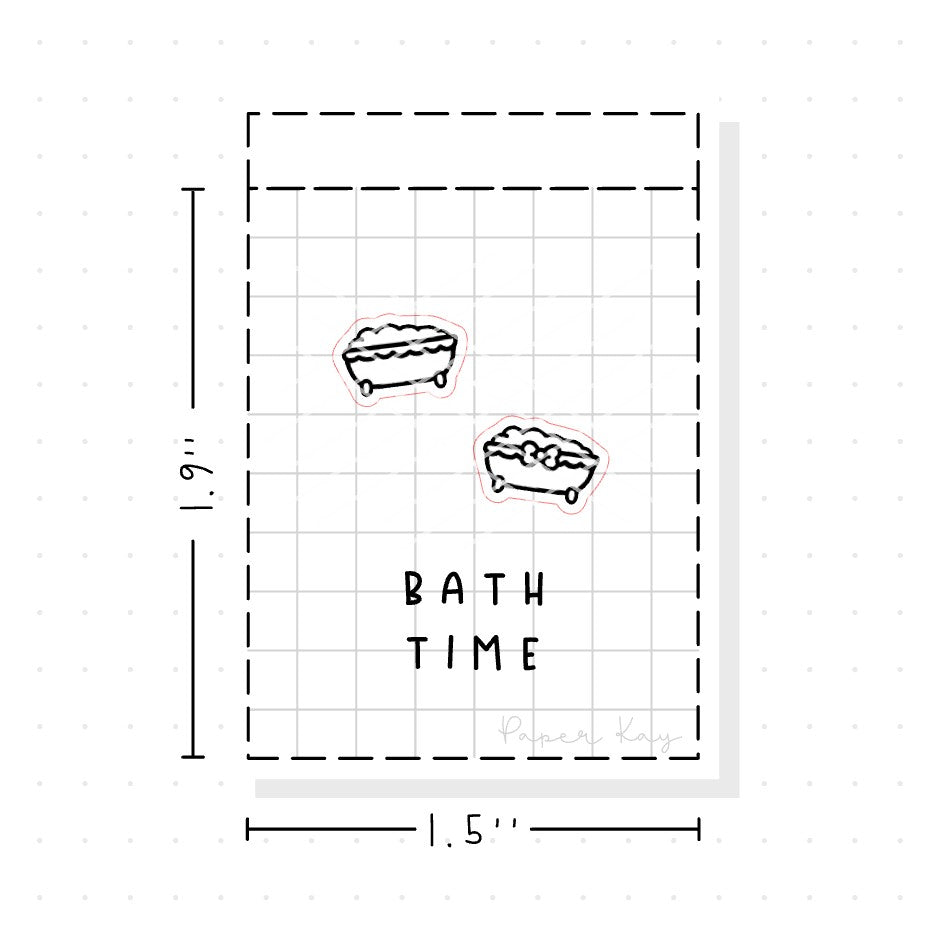 (PM074) Bathtub - Tiny Minimal Icon Stickers