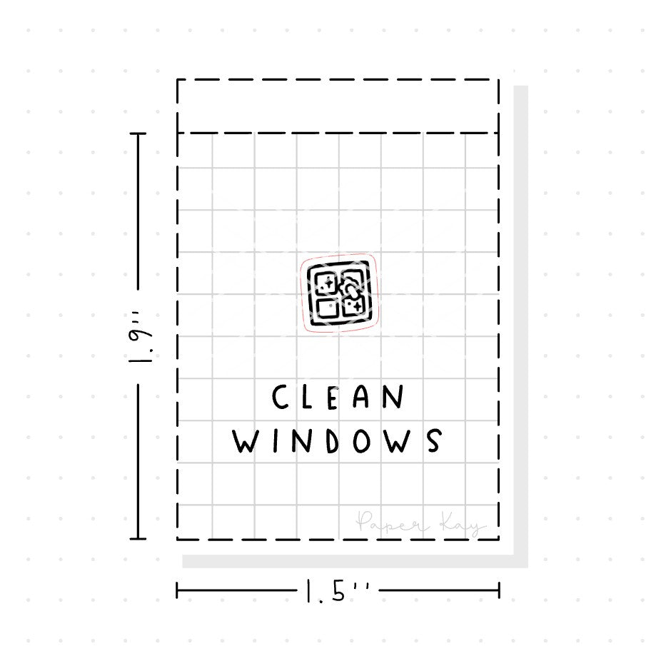 (PM077) Clean Windows - Tiny Minimal Icon Stickers