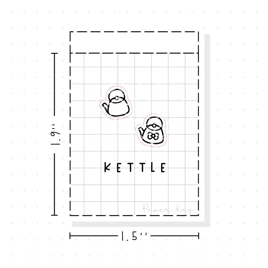 (PM082) Kettle - Tiny Minimal Icon Stickers