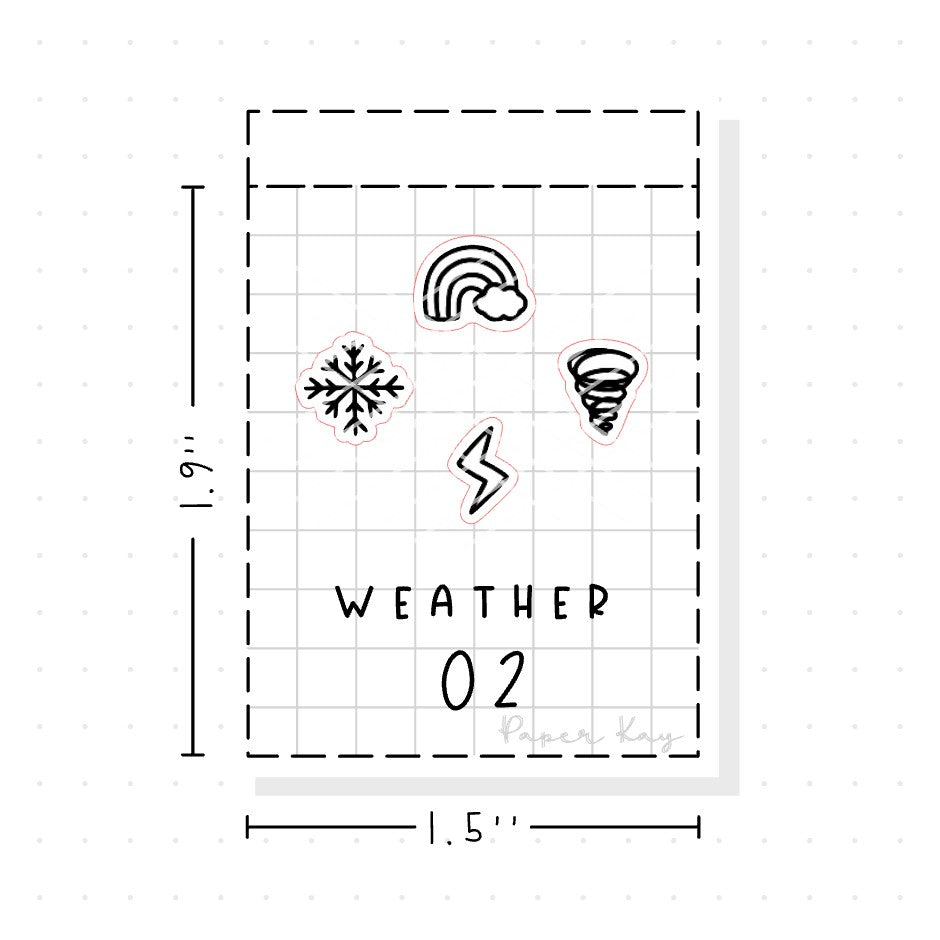 (PM105) Weather 02 - Tiny Minimal Icon Stickers