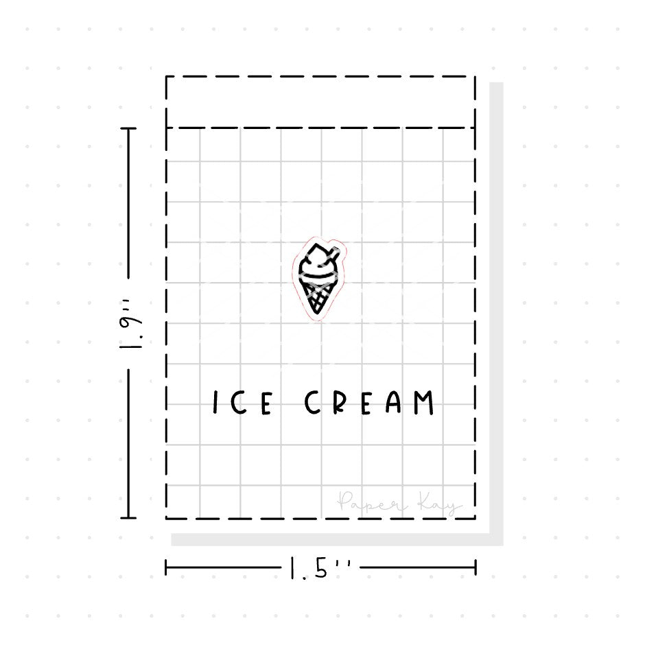 (PM111) Ice Cream - Tiny Minimal Icon Stickers