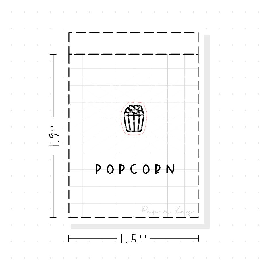 (PM112) Popcorn - Tiny Minimal Icon Stickers