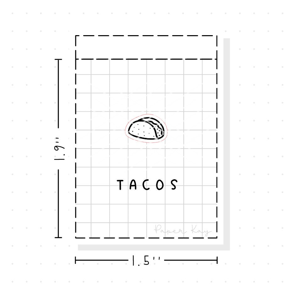 (PM121) Tacos - Tiny Minimal Icon Stickers