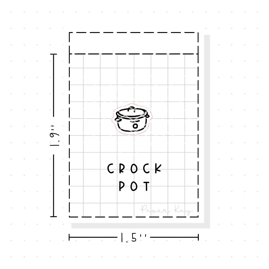 (PM126) Crock Pot - Tiny Minimal Icon Stickers