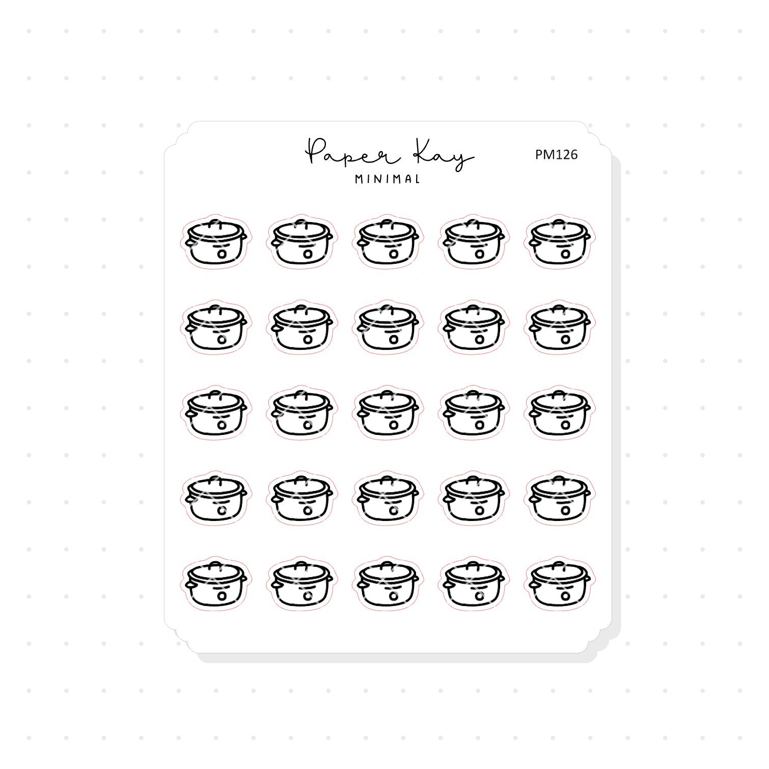 (PM126) Crock Pot - Tiny Minimal Icon Stickers