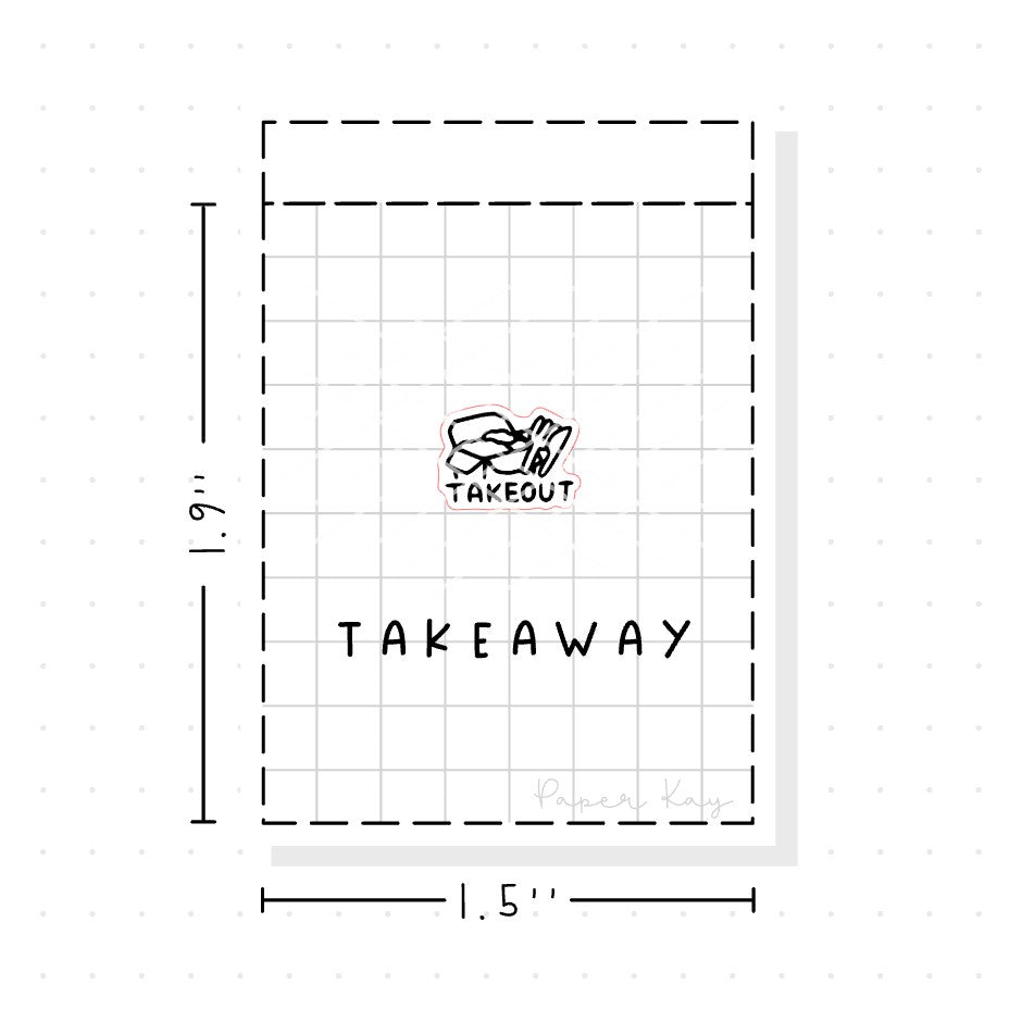 (PM129) Takeout - Tiny Minimal Icon Stickers